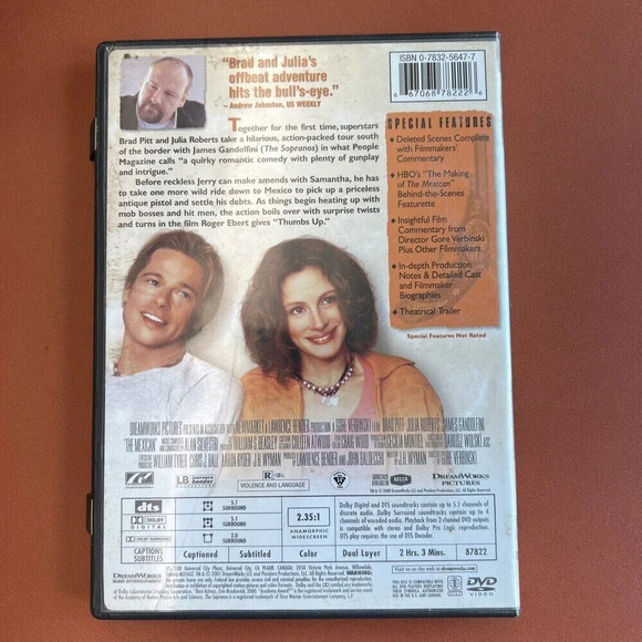 The Mexican (DVD, 2001, Widescreen) Brad Pitt, Julia Roberts - Picture 2 of 3